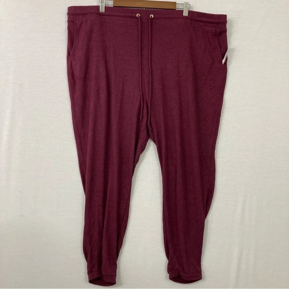 New Old Navy Burgundy Soft Stretch Lounge-wear Pull-on Joggers size XXL Tall